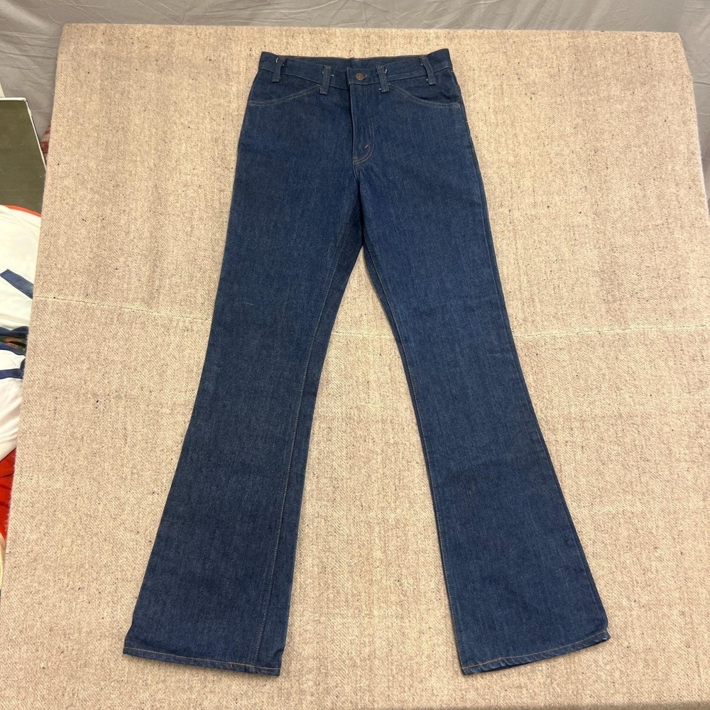 Vintage Levi's 646 Jeans Mens 30x34 Blue 1970s Boot Cut Dark DeadStock One Wash